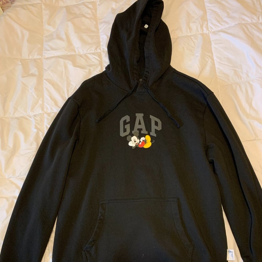 GAP & Disney Mickey Mouse Collaboration Hoodie, Size Large, Black